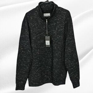 2/$30 California Shirt Co Black 1/4 Zip Pullover Sweatshirt Size M
